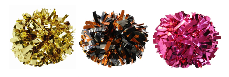 metallic cheer poms