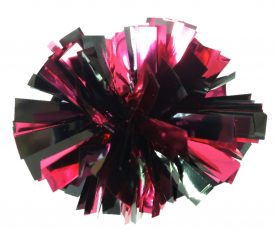 Image of a Metallic Black and Metallic Dark Pink Mini Pom